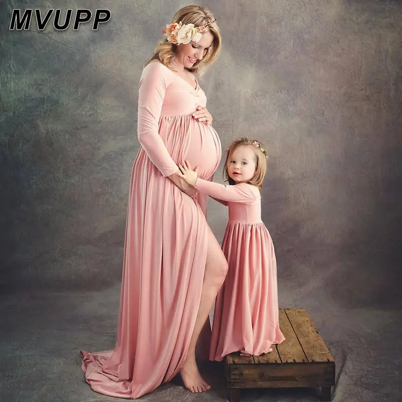 Платья для мамы и дочки; Семейные комплекты для беременных; одежда «Мама и я»; платье для мамы и дочки; модная женская одежда для мамы и дочки