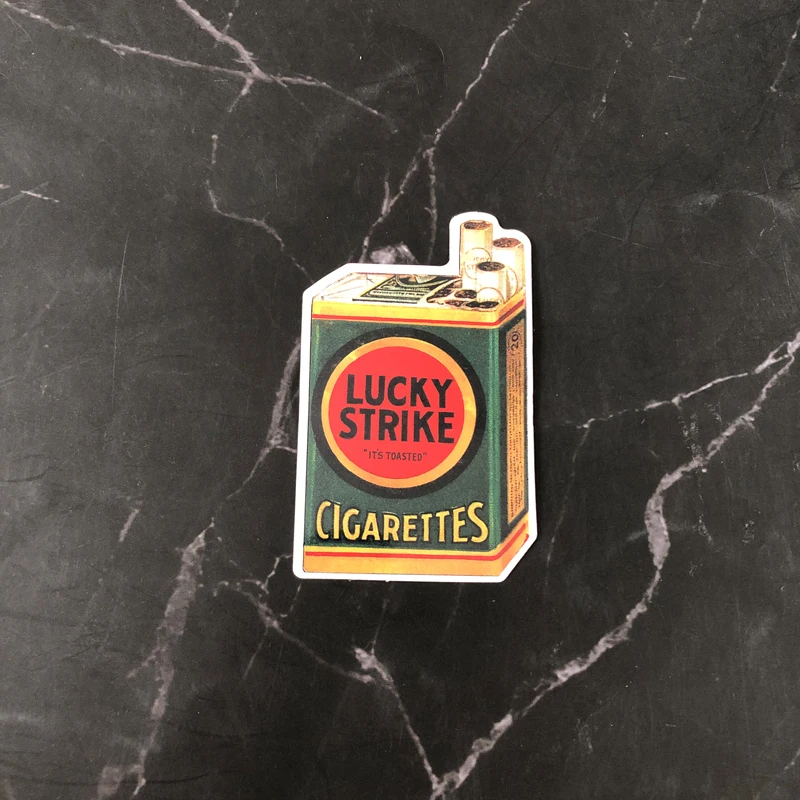 1 шт. Ретро Lucky stri ke сигареты ноутбук скейтборд тележка рюкзак столы наклейка для книги ПВХ автомобиля стикеры Красочные подарки