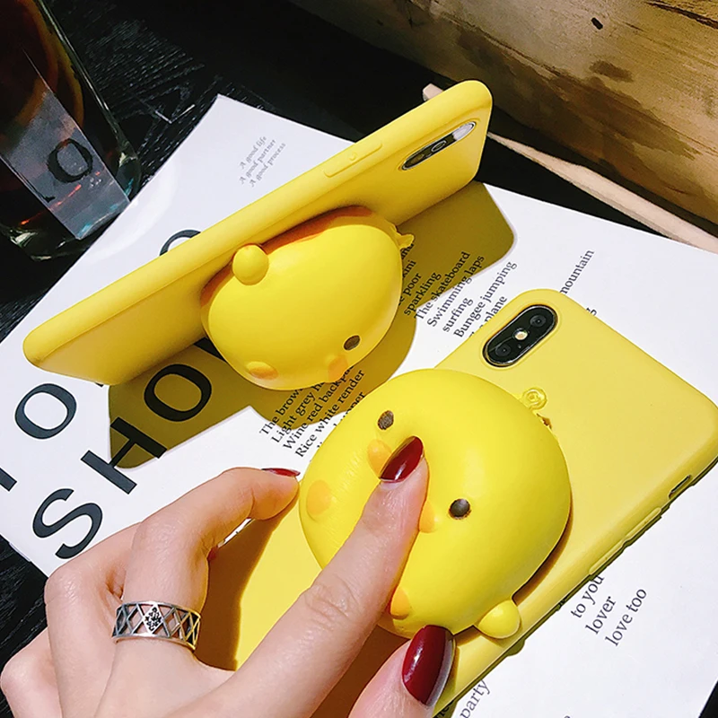 3D силиконовый чехол с желтой уткой для iphone 11 XR X XS MAX 5 5s SE 6 6S 7 8 plus PRO мягкий ТПУ