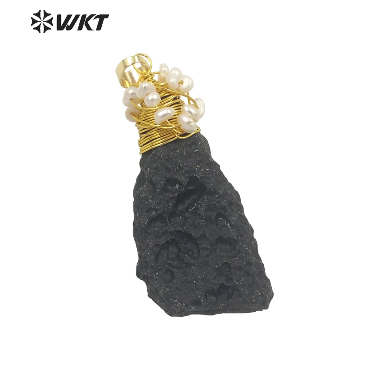 

WT-P1770 WKT Fashion Style Natural Stone Black Meteorite Pendant For Girls Party A Good 2023 Jewelry Trendy Acc So Nice