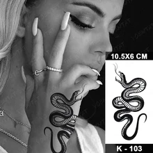Snake Tattoo Hand Small Mini Temporary Tatu Sticker Face Neck Transferable Fake Tato Men Women Children Glitter Kids Body Art