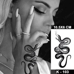 Snake Tattoo Hand Small Mini Temporary Tatu Sticker Face Neck Transferable Fake Tato Men Women Children Glitter Kids Body Art