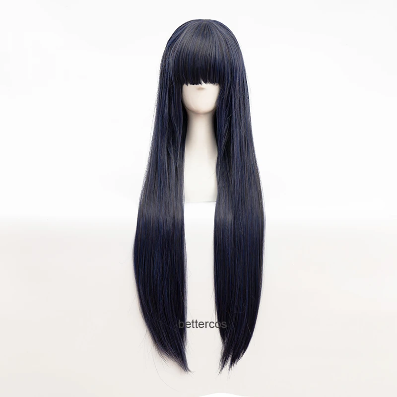 Anime Hyuga Hinata Straight Hair Neat Bang Cosplay Wigs+ Free Wig Cap halloween costumes