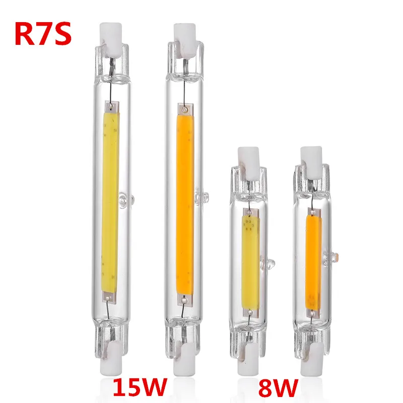 

LED R7S Glass Tube COB Bulb 78MM 8W 118MM 15W R7S Corn Lamp Replace Halogen Light AC 110V 220V 230V Lampadas