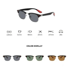 Классические поляризационные солнцезащитные очки из металла для мужчин и женщин, брендовые дизайнерские солнцезащитные очки без оправы, UV400, очки для вождения