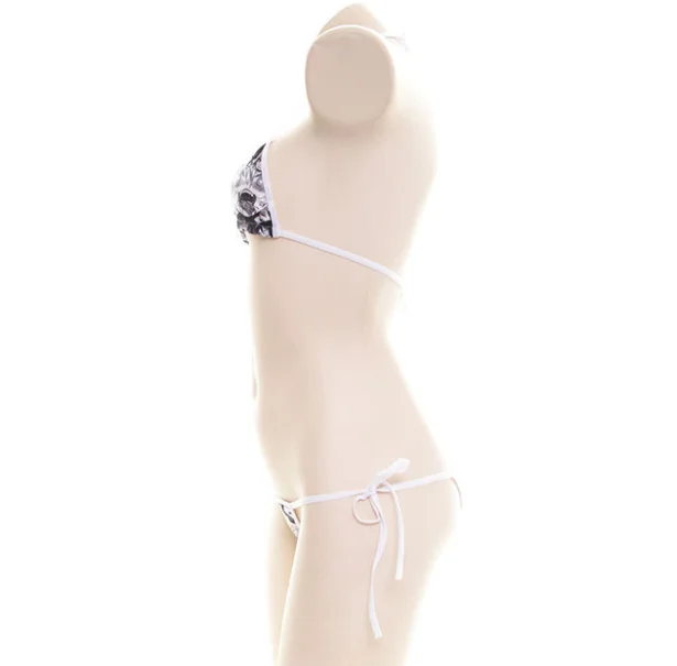 Summer Kawaii Cartoon Printing Bandage Bikini Set Anime Cosplay Swimsuit Women's Sexy Underwear Set
