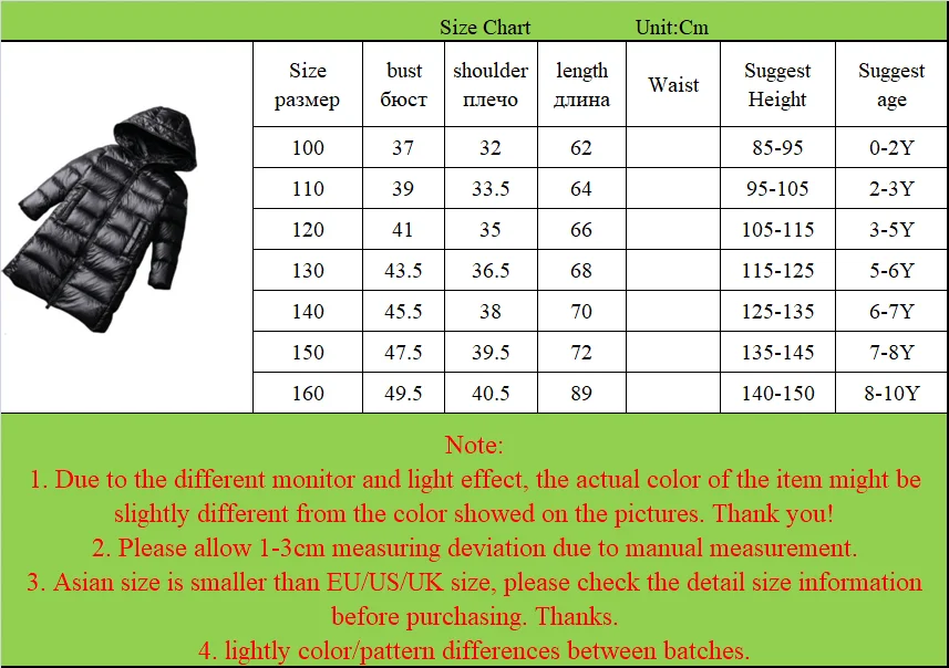 2-10 Years Children Baby Girl Snowsuit Coat Kids Parka Girl Winter Jacket Waterproof Warm Hooded Down Jacket For Boy Girls