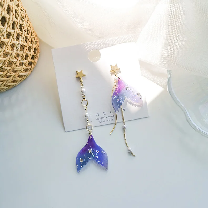 Kawaii Glitter Korea Style Sea Earrings