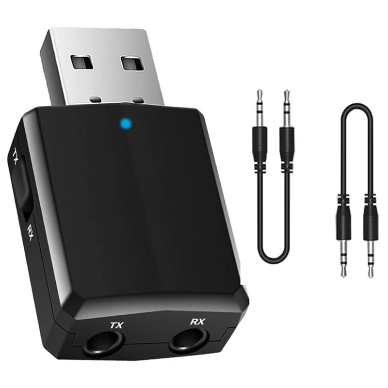 

USB Bluetooth 5.0 Transmitter Receiver Adapter Dongle o 3.5mm AUX for PC Headphones Home Stereo Car HIFI