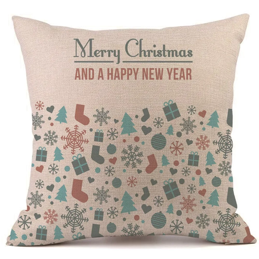 Merry рождественские наволочки на подушки Тыква Рождественский принт льняной декоративный диван кровать пледы наволочка Coussin Decoratif Прямая