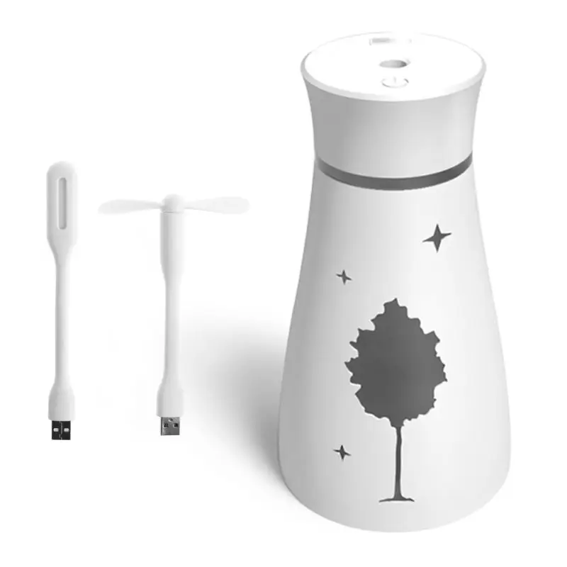 White Кленовый лист увлажнитель воздуха USB очиститель с светодиодный светильник вентилятор эфирное масло диффузор 83XB - Цвет: White
