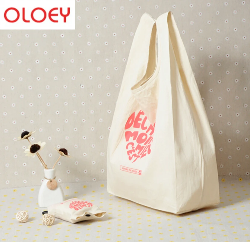 

ECO Tote Shopping Canvas Folding Package textil bag shopping Women Men Reusable rocery High capacity Fold Cotton Shopping bag