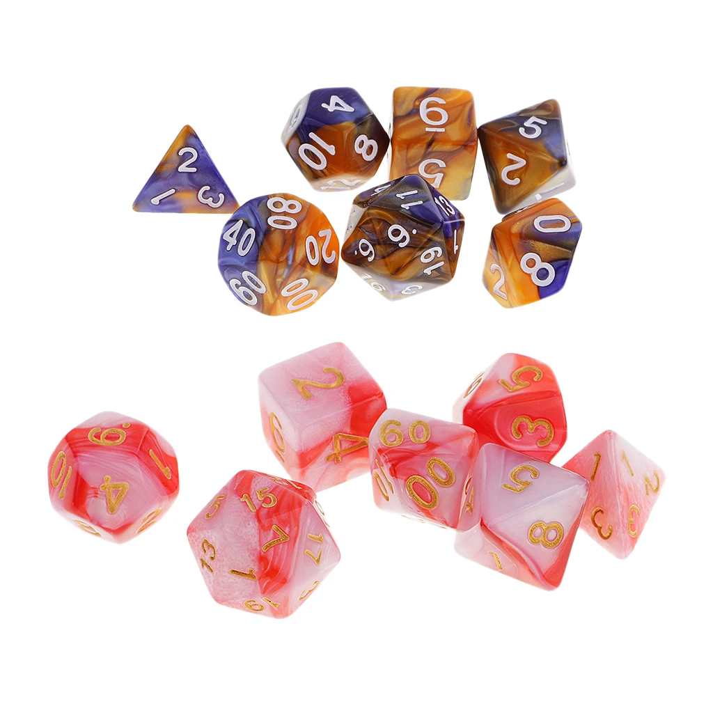 14X многогранные кубики D20 D12 D10 D8 D6 D4 для подземелий и драконов RPG MTG
