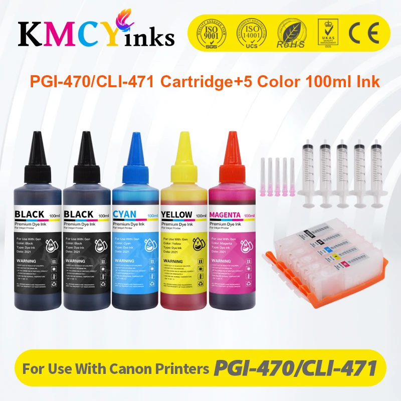 KMCYinks For Canon PGI470 TS5040 TS6040 TS 5040 Refillable ink cartridge PIxma printer 5 Color ARC Chip full | Компьютеры и офис