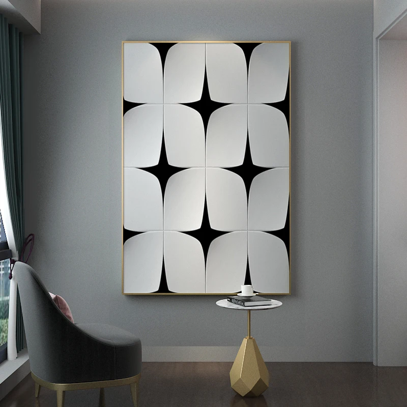 Abstract Colorful Solid Geometry Canvas Painting Modern Nordic Luxury Wall Art for Porch Corridor Home Room Decoration Cuadros