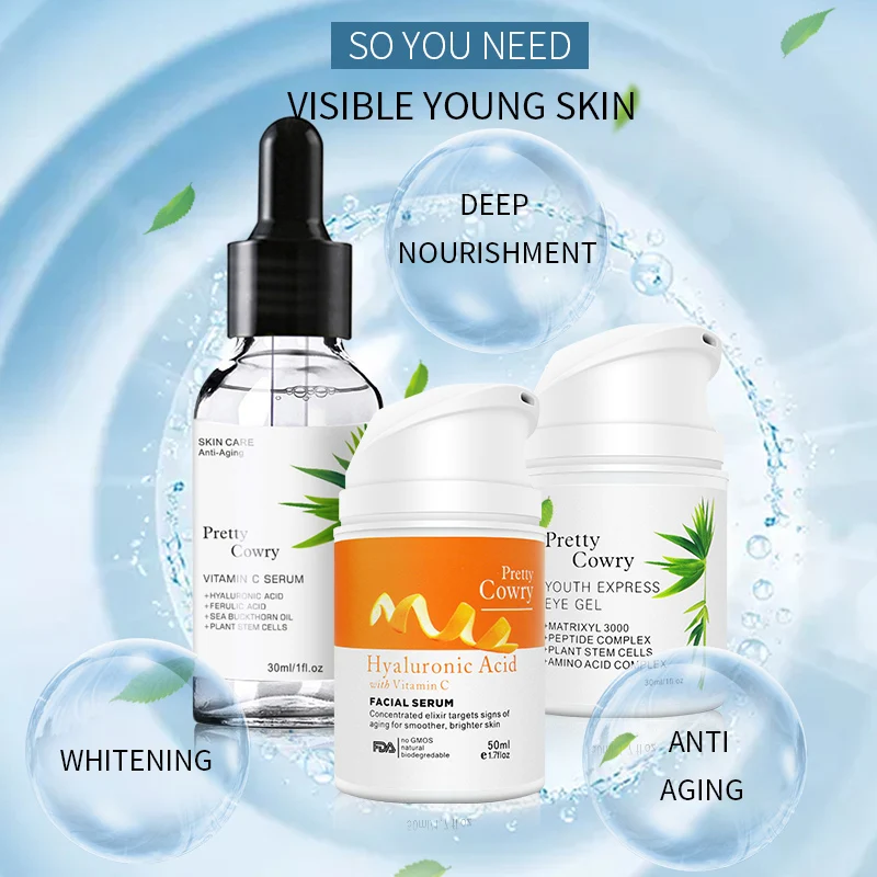 

Pretty Cowry Skin Care Set Hydrating Brightening Anti-aging Whitening And Moisturizing Hyaluronic acid Korea Facial Care Set
