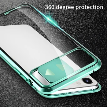 

KISSCASE Slide Protect Lens Protection Case For iPhone 11/Pro/Max Magnetic Glass Case for iPhone 7 8 6 s 6 Plus 11 Magnet Case