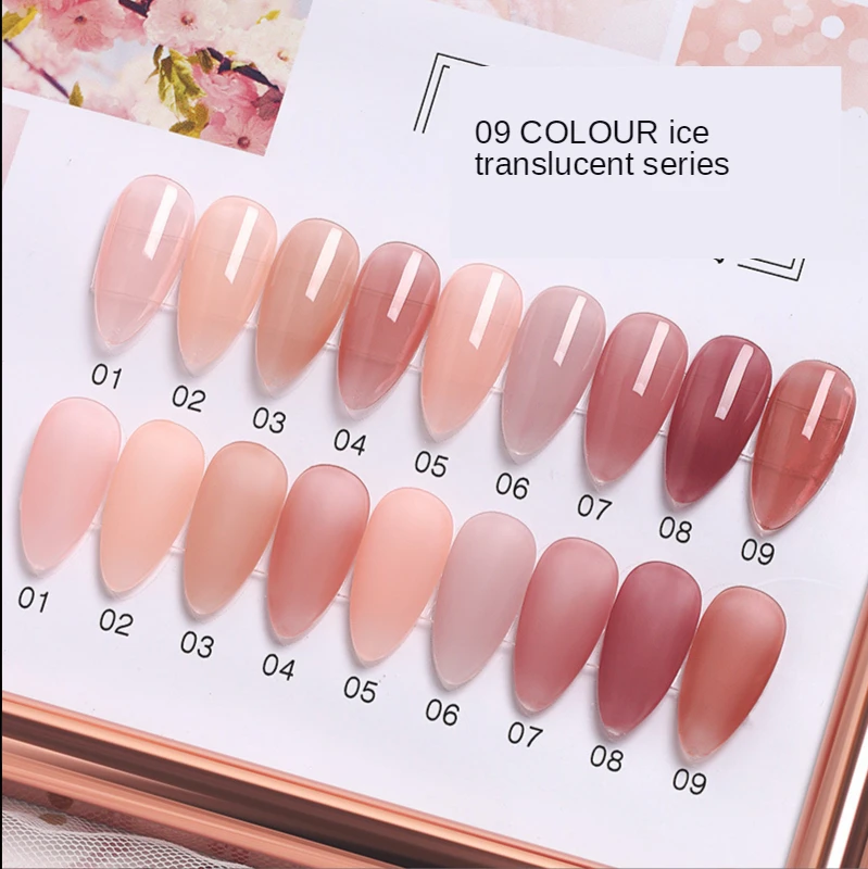 

Ice Through Color Nail Polish Set For Professionals Manicure Semi-permanent Top Coat For Uv Gel Acrylic Nails Art Decorations