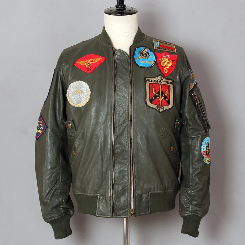AVIREX FLY Air Force G1 летная куртка из овчины, натуральная кожа, Мужская мотоциклетная байкерская куртка, куртка-бомбер, бейсбольная форма