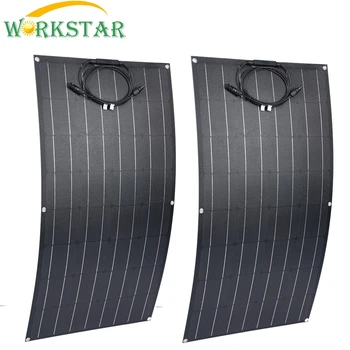 

2 x ETFE Flexible Solar Panels 100w Solar Panel Solar Charger for RV/Boat 100w Solar Power System for Beginner 12V Solar Charger