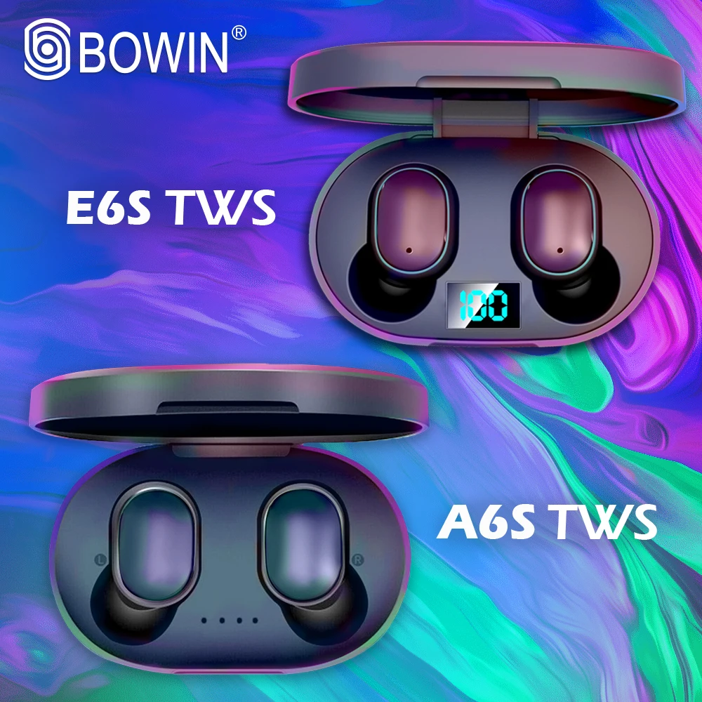 Наушники вкладыши BOWIN E6S /A6S с шумоподавлением Bluetooth 5 0 светодиодный дисплей