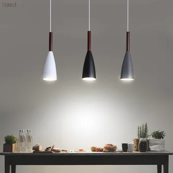 

Modern Minimalist E27 Pendant Lights Bar Cafe Restaurant Decor Wood Aluminum Hanging Lamp Lighting Luminaire