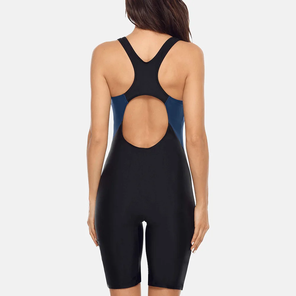 Women&lsquo;s One Piece Pro Sports Swimwear Athlete Sports Swimsuit Boyleg Beach Wear Colorblock Racerback Bathing Suits women sport swimsuits