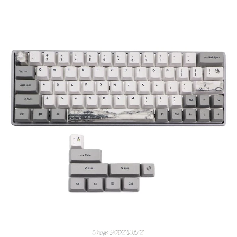 61+11 OEM PBT Keycaps Full Set Mechanical Keyboard Keycaps PBT Dye-Sublimation Cherry Keycaps O16 20 Dropship