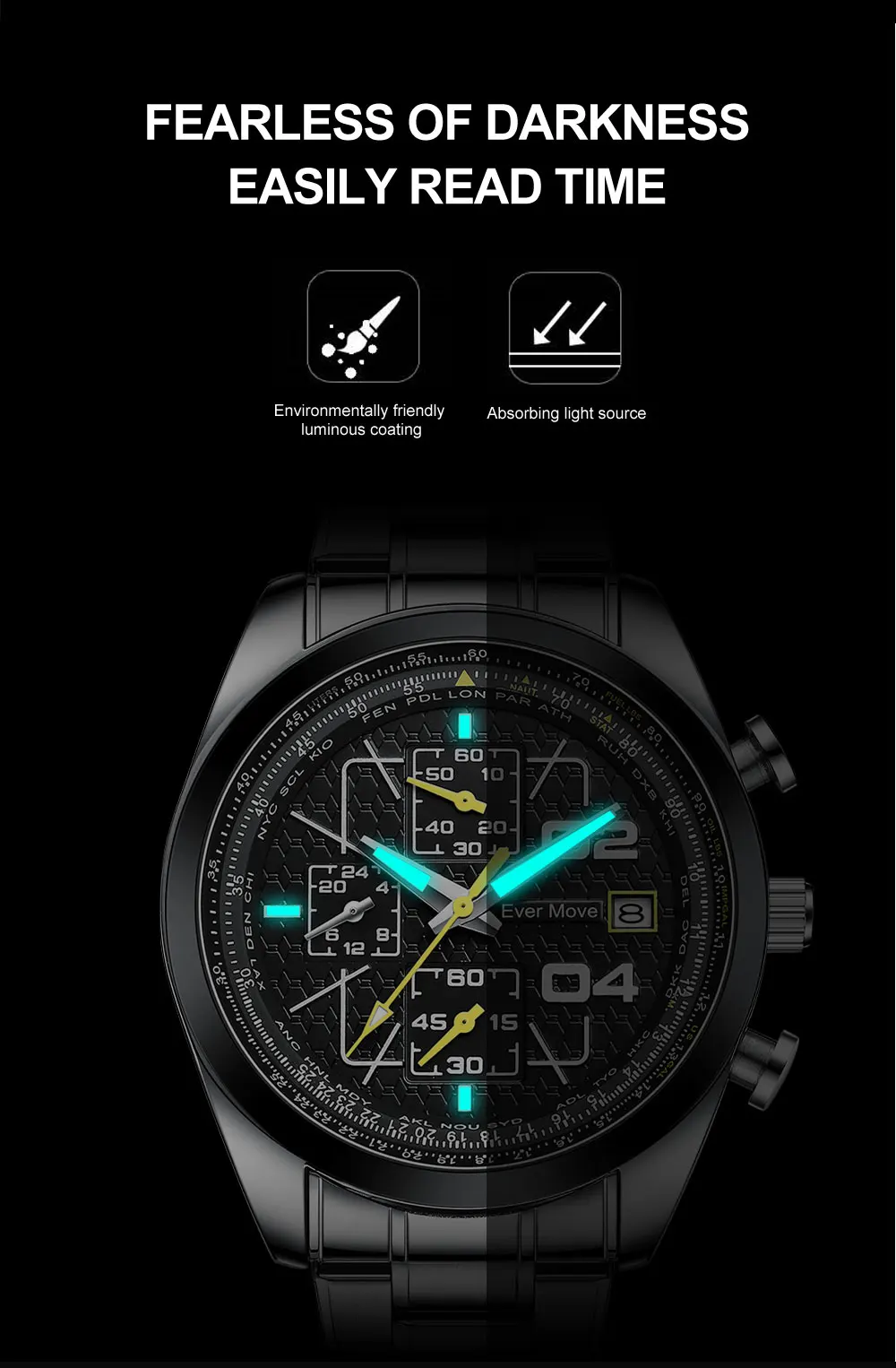 2022 Ever Move New Best-Selling Multifunctional Timing Business Sports Waterproof Men's Quartz Electronic Watch