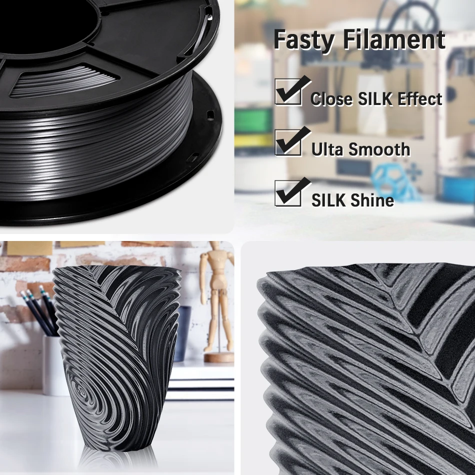 SUNLU SILK PLA Filament 1.75mm 1kg Silk Texture PLA 3D Printer Filament Good Toughness 3d Printing Materials