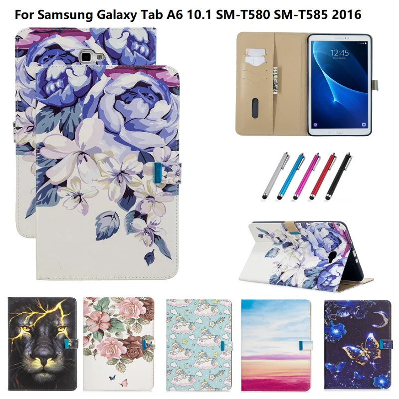 Чехол-книжка с подставкой для Samsung Galaxy Tab A 6 A6 2016 SMT580 SM-T585 чехол планшета Funda 10 1