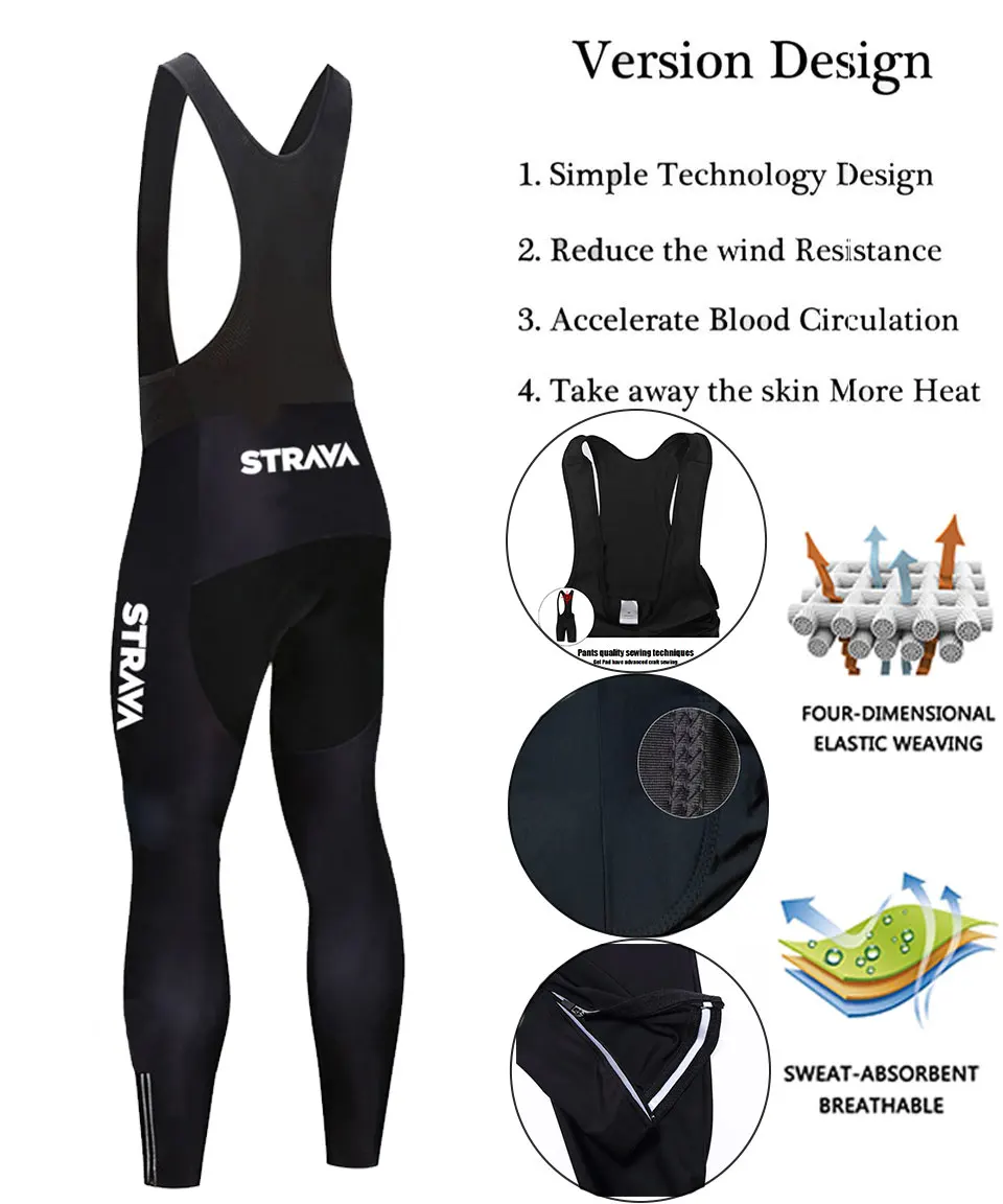 STRAVA команда Велоспорт Джерси велосипед брюки набор Ropa Ciclismo мужские зимние термо флис pro трикотаж для велосипедистов Майо Одежда