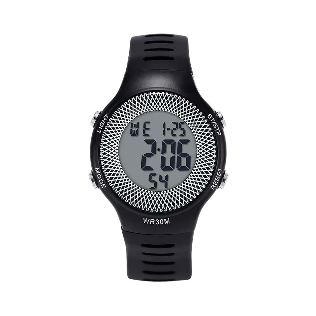 Черный Fashion Women Men Digital Watches 3Bar Waterproof Mens Sport Wristwatches Relogio Masculino LED Men Electronic Watches z1102 - Цвет: Черный