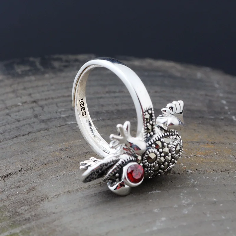 S925 sterling silver jewelry lucky gold chan open ring women's new ring