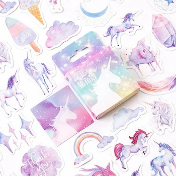 

New 46pcs/set Kawaii Unicorn Notebook Diary Drawing Painting Graffiti Cover Paper Memo Pad Office School Supplies Gift