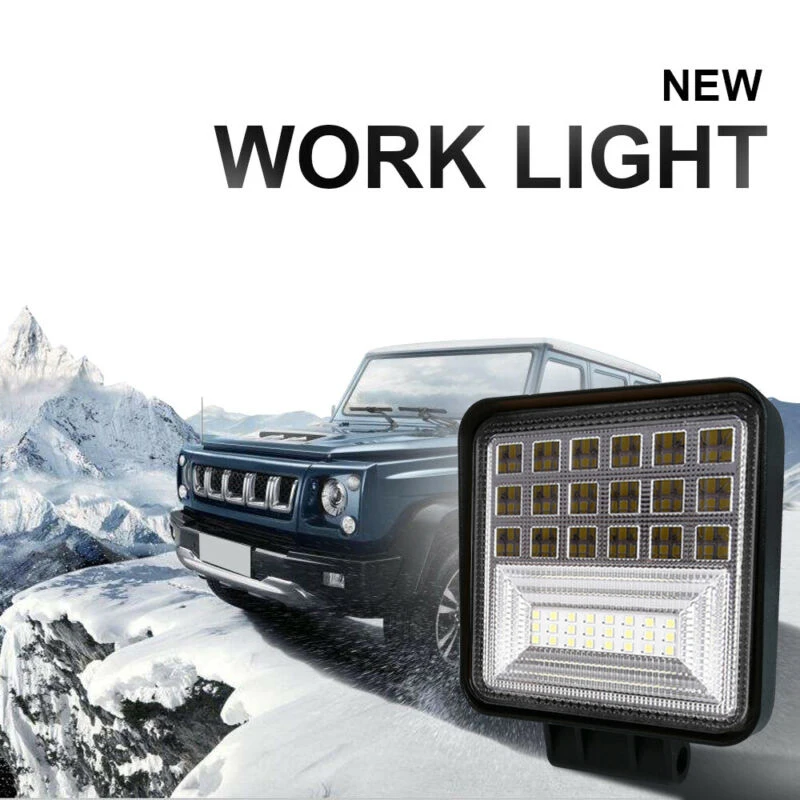 2x черный Рабочий светильник для автомобиля, грузовика, 126 Вт светодиодный противотуманный фонарь, аксессуары
