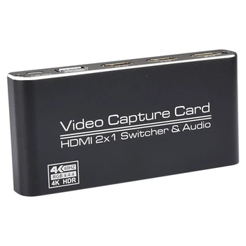 

HD 1080P USB3.0 Capture Card HDMI 2X1 Loop HDMI 4Kp60 & MIC o Capture Card Game Record Live Broadcast Loop Out