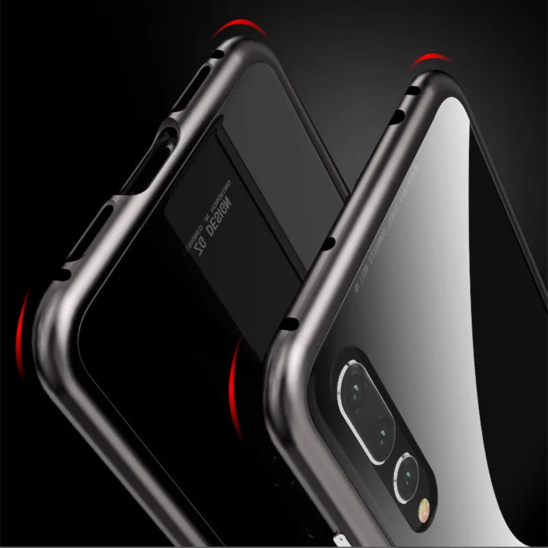 Магнитный адсорбционный металлический чехол для телефона huawei P30 P20 Pro Lite Nova 5 5i Pro 4E 4 3e 3 3i, чехол из закаленного стекла на магните