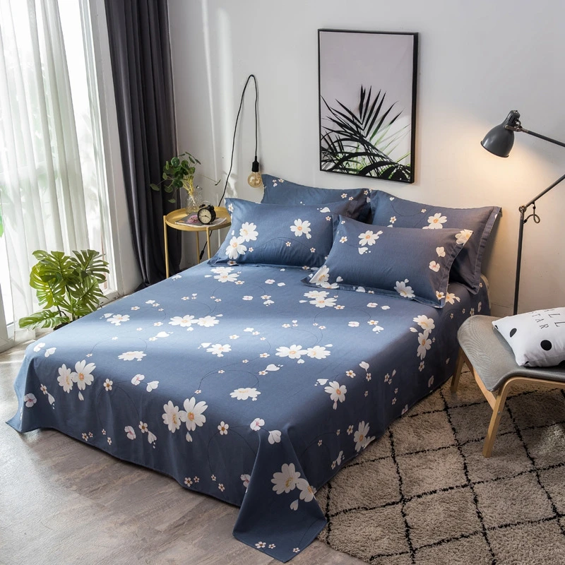 Flat Sheets Without Pillowcase Flowers Printing Bedcover Home Textile Cotton Bedclothes Bed Sheet for Kids Adults Bedding Covers