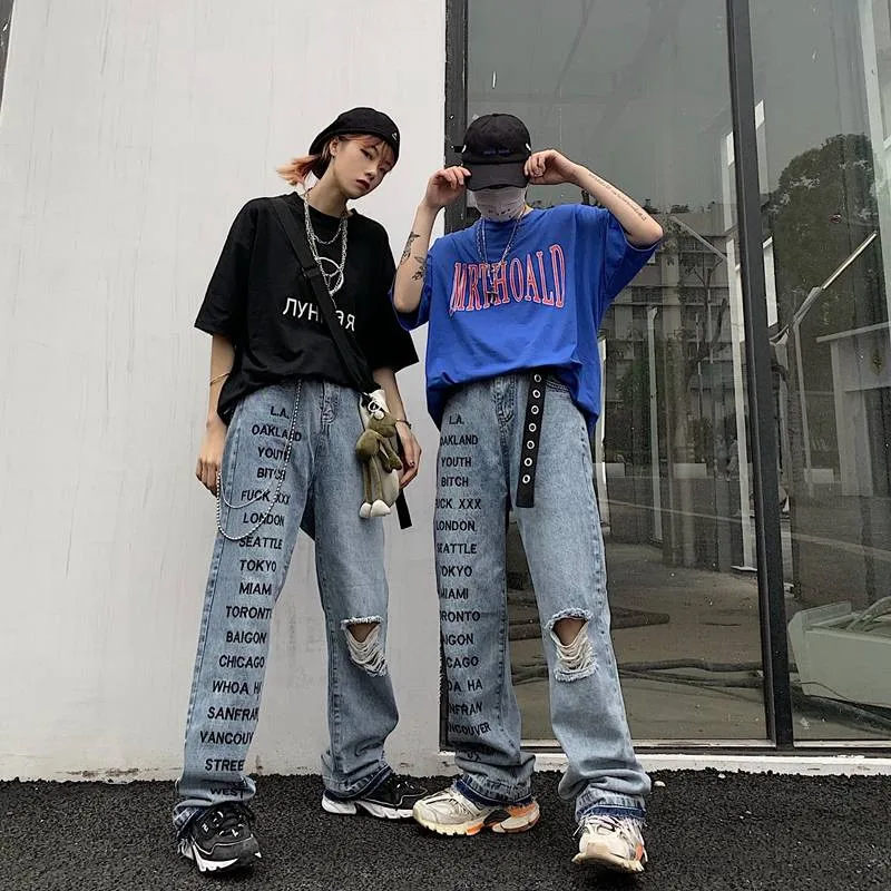 Брендовые шикарные Harajuku Свободные винтажные женские модные женские поясные ремни новые в японском стиле мешковатые джинсы женские