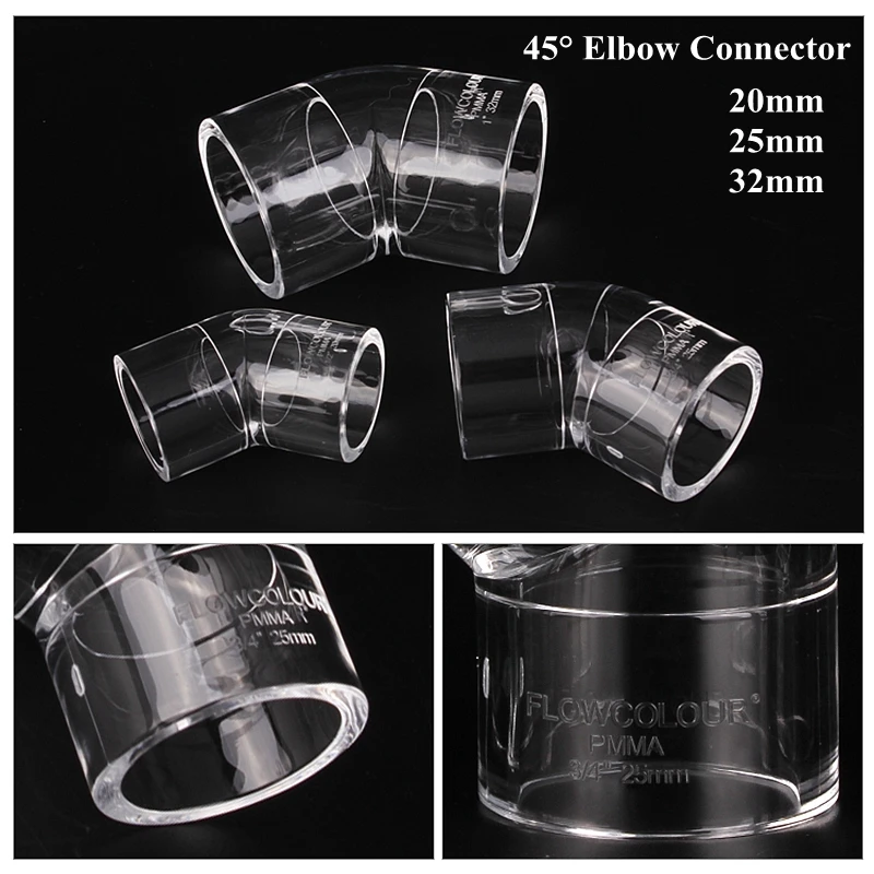 1PC Inner Dia 20/25/32mm Acrylic Pipe Aquarium Fish Tank Joint End Plug PMMA Watering Supply Plexiglass Elbow Tee Connector