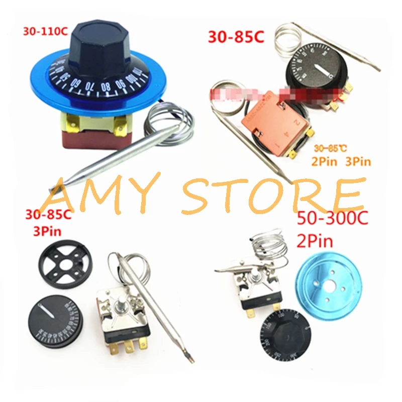 Регулятор температуры 30-85C 30-110C 50-300C Degree NC 2Pin + NO 3Pin регулятор переключатель