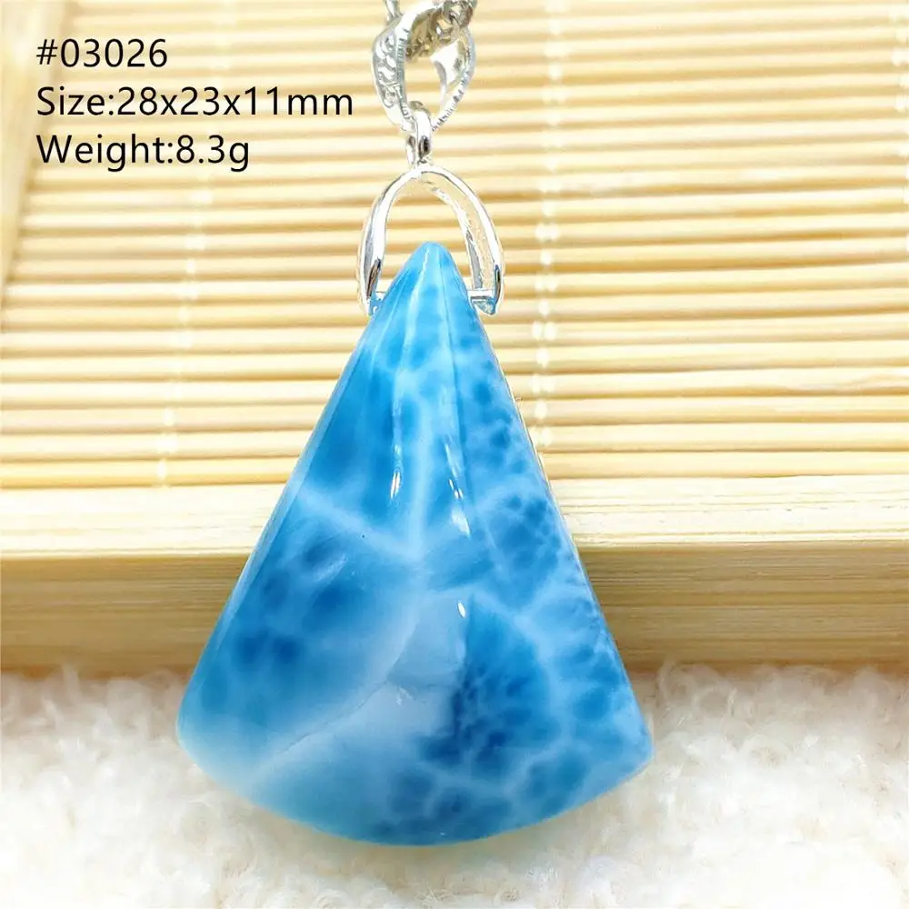 Подлинная натуральная синяя подвеска Larimar 28x23x11 мм от Dominia для женщин и мужчин с