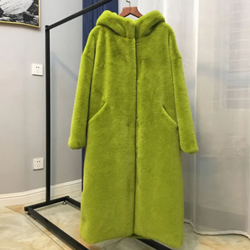 30 градусов пальто из искусственного меха зимняя куртка Женское пальто роскошное зимнее длинное пальто утолщенное теплое зимнее водонепроницаемое меховое пальто для женщин