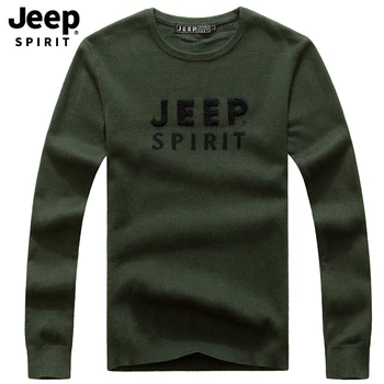 

JEEP SPIRIT Brand Autumn Sweater Men Casual Long Sleeve O-neck Mens Sweaters Cotton Warm Pullover Men With Letter