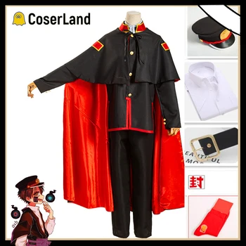 

Anime Toilet-Bound Hanako Kun Yugi After-School Boy Cosplay Costume Set Black Cape Kamome Academy School Uniform Japanese Kimono