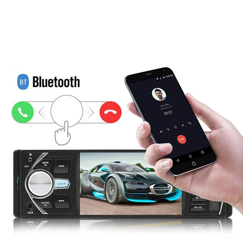 4' HD автомобильный стерео радио MP5 плеер Bluetooth аудио FM/USB/AUX/FM камера DVR видео Поддержка DVR видео сигнал вход