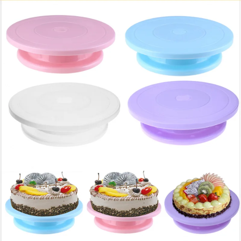 

Plastic Cake Plate Turntable Rotating Anti-skid Round Cake Stand Cake Decorating Rotary Table Kitchen DIY Pan Baking Tool