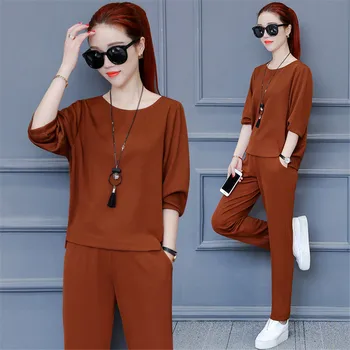 

Tracksuits for Women Outfits 2 Piece Set 2020 Summer Top and Pant Suits Plus Size Big Striped Sportswear Co-ord Clothing