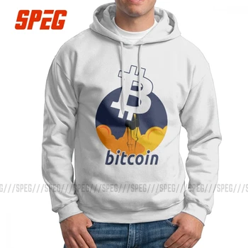 

Men Rocket To The Moon Cryptocurrency Bitcoin Edition Hoodies Graphic Purified Cotton Hooded Sweatshirts Fashion Pullovers